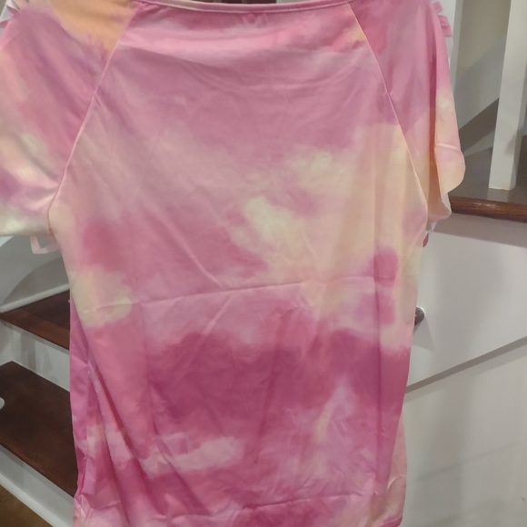 NEW Chicwish pink yellow tie dyed shirt M/L - Picture 2 of 5